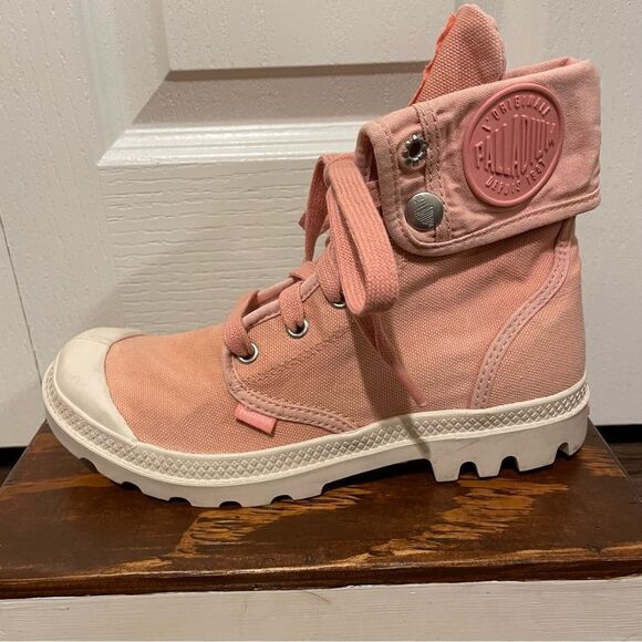 PALLADIUM Women’s Baggy Foldover Lace-up Boot Rose Brick Pink Size 4.5 - Picture 5 of 13